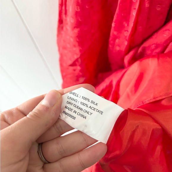 Shoshanna laila red silk mini dress swiss dot sleeveless size 2 - Picture 4 of 5